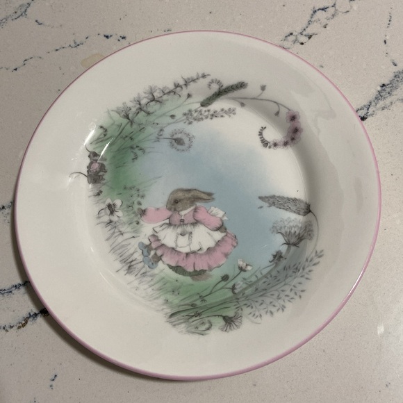 Vintage Elizabethan hand decorated Mrs Rabbit bowl and plate - Picture 3 of 4